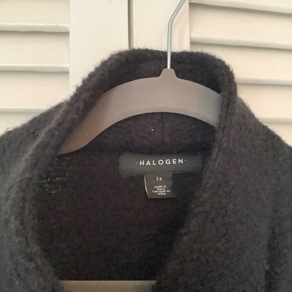 Halogen women's Knit Moto Jacket black boucle 1X Nordstrom - Picture 5 of 11